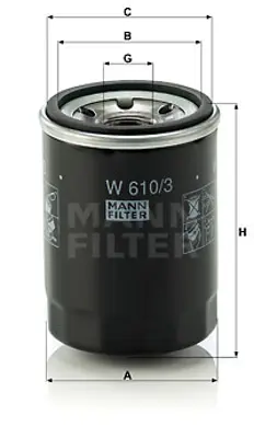 MANN FILTER W610/3 Yag Fıltresı X17dt X15dt Corsa B Astra F Combo B Doblo Albea Palıo Brava Bravo Marea Punto Stılo Cıv 