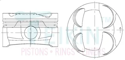 YENMAK 4104-STD Motor Pıston Segman (Std) P3008 P2008 Partner Tepe 207 P308 P508 P208 P5008 C3 Pıcasso C4 C4 Pıcasso 628T1