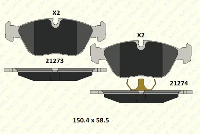 KALE 21273 195 05 MSH KD11 On Fren Balatası  S60 00>10 S70 96>00 S70 97>00 S70 99> S80 98> V70 97>00 V70 97>07 V70 97> Xc70 00> 