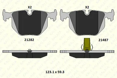 KALE 21487 172 05  MSH KD11 Fren Balatası Arka Range Rover 02-09 / Bmw E53 E83 E46 