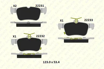 KALE 22231 159 05 ANS KD13 Arka Fren Balatası Honda Cıvıc 2017-> Galaxy Iıı 1.5.  2.0. 2.0 Tdcı. 2.0 2015> Mondeo V 1.0 . 1.5.  