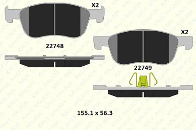 KALE 22748 161 05 ANS KD13 On Fren Balatası Yenı Kasa Fıesta 17> 1.0 Eco Boost, 1.1, 1.5 St Eco Boost, 1.5 Tdcı 