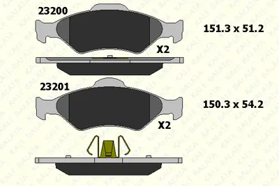 KALE 23200 188 05KD13 On Fren Balata Fıesta Iv 1,25,1,3 / 1,4 95>02 Ford Ka 96>08 Mazda 121 Iıı 1,25 / 1,3 96>03 Abssız 