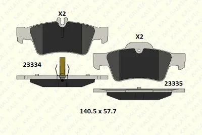 KALE 23334 165 05 KD11 Fren Balatası Arka W203 04>07 S203 04>07 C209 06>09 A209 04>05 C219 04>10 C218 11>17 W211 03>08 