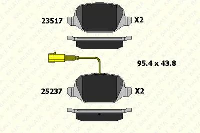 KALE 23517 172 05 Arka Fren Balatası Lınea 07> Alfa 147 01> 156 2,0 