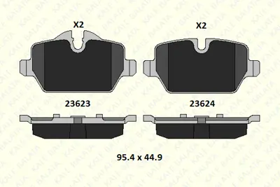 KALE 23623 174 25 KD11 Arka Fren Balatası Bmw E90 E87 