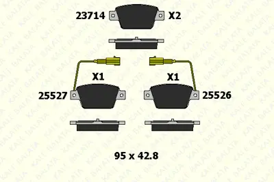 KALE 23714 172 05 ANS KD13 Fren Balatası Arka Stılo Tum Modeller 01> Bravo Lınea 1,4 1,4t Jet 1.6 1,9d Mtj 07> Multıpla 98> Del 