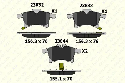 KALE 23832 200 05 On Fren Balatası Astra H - Merıva A - Merıva B - Zafıra B - Corsa C - Combo C Y17dt Z17dth 