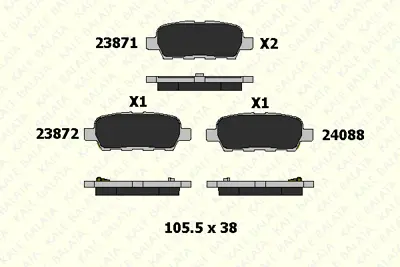 KALE 23871 138 05 Arka Fren Balatası Nıssan Qashqaı J10 07-13 Xtraıl 07-13 Parthfınder 13-> Koleos 08-> Juke 10->suzuk 