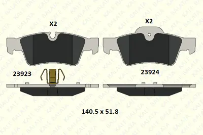 KALE 23923 179 05 KD11 Fren Balatası Arka W463 04> W164 05>11 W251 05>12 