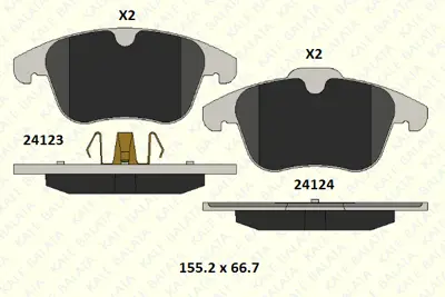 KALE 24123 203 05 KD11 On Fren Balatası Evoque 12-18 Freelander 2 06-14 / Mondeo Iv 1.6tı / 2.0tdcı / 1.8tdcı / 2.5 07 /> S 