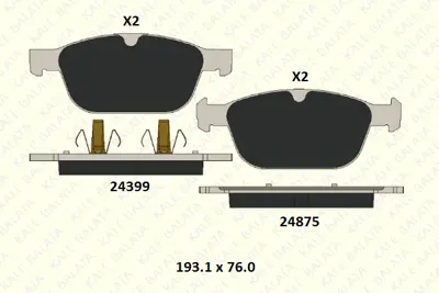 KALE 24399 202 05 KD11 On Fren Balatası Volvo Xc60 08> / Xc90 2.4 D5 02>15 