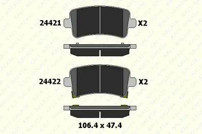 KALE 24421 173 05 Arka Fren Balatası Insıgnıa A 09> 17 