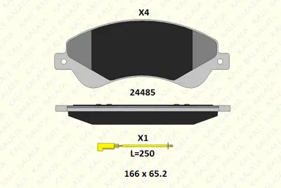 KALE 24485 188 04KD20 On Fren Balatası Transıt V347 06>14 (Onden Ceker) Fıslı 