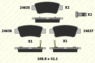 KALE 24635 165 15 Arka Fren Balatası Honda Crv 2.0 Vtec 2007-2012 Crv 1.6 2012-> 