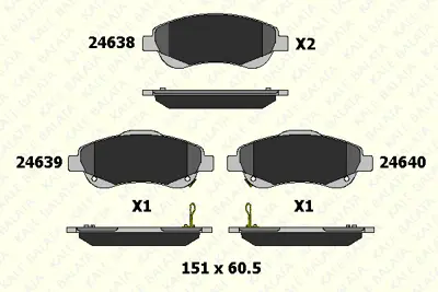 KALE 24638 190 15 On Fren Balatası Honda Crv 2007-2012 Crv 2012-> 