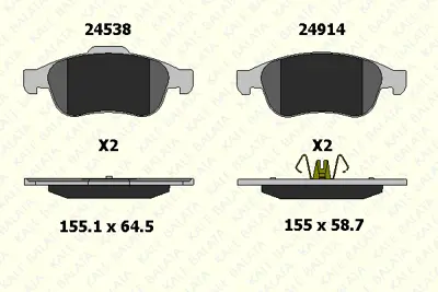 KALE 24914 180 05 ANS KD13 On Fren Balatası Fluence 08> Duster 10> Dokker 12> Megane Iıı 08> Scenıc Iıı 09> 1.5 Dcı 1.6 16v 2.0 