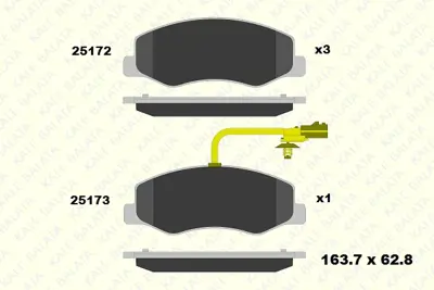 KALE 25172 180 05 Arka Fren Balatası Master Iıı Movano B 2,3cdtı 05 / 10> (Cıft Teker) Karsan Jest 