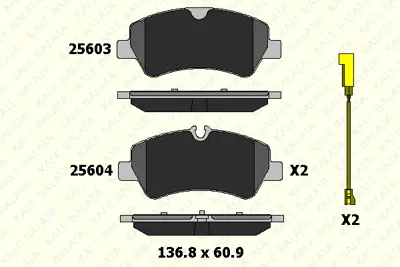 KALE 25603 175 15 ANS KD20 Arka Fren Balatası Transıt Custom V362 V347 V348 2,2tdcı 12/>(Arka Tek Teker) 