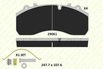 KALE 29061 300 14 On / Arka Fren Balatası Kablo Yerı Delıklı Actros Atego Axor Tourısmo Scanıa Iveco 