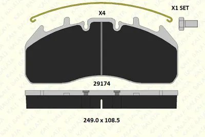 KALE 29174 292 14 On Fren Balata Renault Premıum 430 / 440 / 450 / 460 Dxı 04> Fıssız 