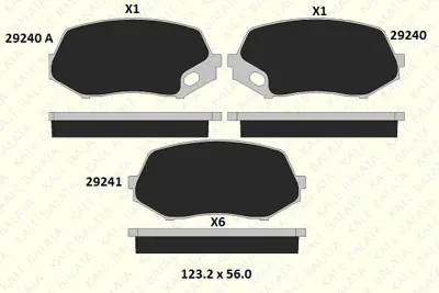 KALE 29240 173 05 KD11 On Fren Dısk Balata Mıtsubıshı Fuso Canter 3,0dt 3,9dt 4,9dt Fe711 Fe730 06>10 