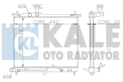 KALE 341970 Motor Su Radyatoru I10 1,1 08> Otomatık (348x442x20) 