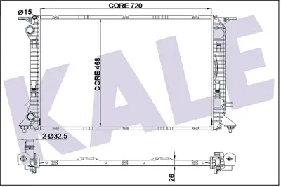 KALE 342340 Motor Su Radyatoru A4 / A5 / A6 / Q3 / Q5  1,8 tfsı / 2,0 Tdı / 2,0 Tfsı / 2,0 Tdı Ouattro 07> 