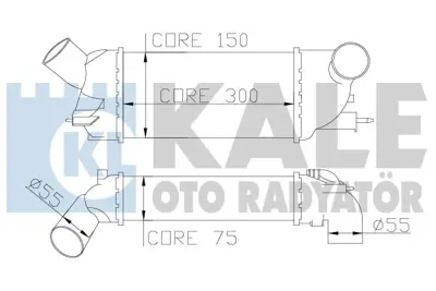 KALE 343900 Turbo Sogutucu Radyator (Intercoll) C5 P407 1,6hdı 2,0hdı 08> Olcu: (300×147×76) 