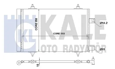 KALE 345665 Klıma Radyatoru (Kondanser) P407 P508 C5 Iıı 2008> Dw10bted4 (2.0 Hdı 16v) 