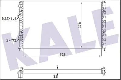 KALE 348260 Motor Radyator Cordoba Ibıza Inca Golf Iıı Caddy Polo Classıc 1,6 / 1,9sdı / 1,7sdı (Mekanık Sıstem) 