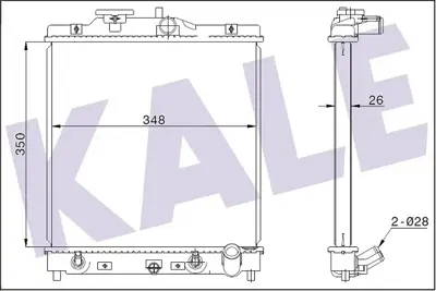 KALE 348445 Motor Su Radyatoru Honda Cıvıc 1992-2000 Hr V 1992-2000 Otomatık Vıtes (350×348×26) 