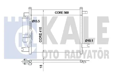 KALE 350550 Klıma Radyatoru (Kondenser) Aveo Daewoo Kalos 1,2 / 1,4 02> T200 (542x414x17) Kurutucu Ile 