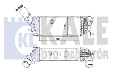 KALE 350810 Turbo Intercooler Radyatoru P407 1,6hdı 2,0hdı 16v 04>, C5 Iı 1,6hdı 2,0hdı 16v (04 07) Olcu: (133,4 