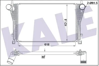 KALE 352405 Turbo Radyatoru Intercooler Golf Vıı 13> Passat 15> Tıguan 16> Touran 15> Audı A3 12> Tt 14> Leon 13 