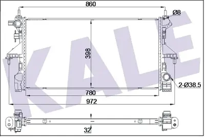 KALE 355505 Motor Su Radyatoru Boxer Iıı-Jumper Iıı 2.0hdı 780 X 398 X 32 Mm 