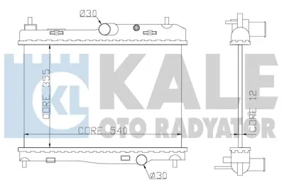 KALE 356100 Motor Su Radyatoru Fıesta 1,25 16v / 1,4 16v 08 /> B Max 1,4 16v 12 />  (350x558x18)  