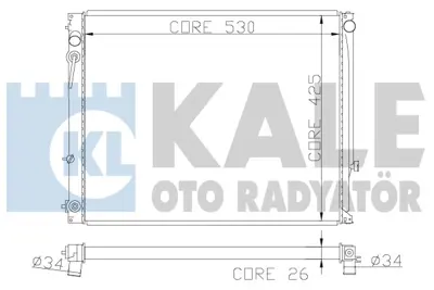 KALE 365200 Motor Su Radyatoru Grand Vıtara 98>03 Otomatık (530x425x26) 