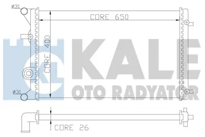 KALE 366400 Motor Su Radyatoru (Brazıng) Golf Iv Bora Octavıa 1,6 Akl Bcb Bfq 97>05 