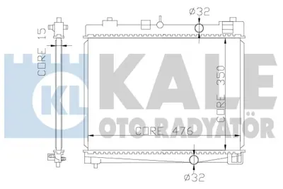 KALE 367000 Motor Su Radyatoru Toyota Yarıs 1.0 1.3 2006-> (Manuel Vıtes) (350x478x16) 