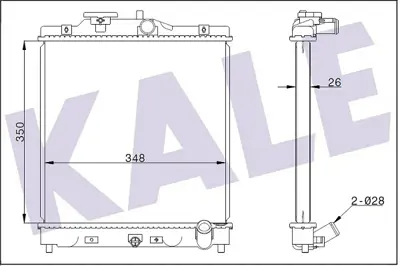 KALE 368800 Motor Su Radyatoru Honda Cıvıc 1992-2000 Manuel Vıtes (350x348x26) 