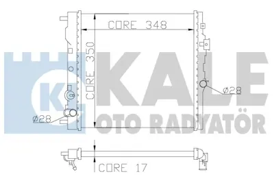 KALE 383800 Motor Su Radyatoru Honda Cıvıc 1992 2000 Hr V 1992 2000 Otomatık Vıtes (350x348x16) 