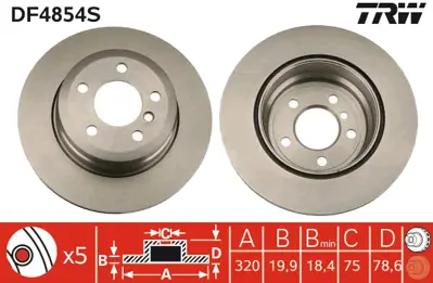 TRW DF4854S Fren Dıskı Arka Bmw X5 E70 Lcı F15  X6 E71 F16 