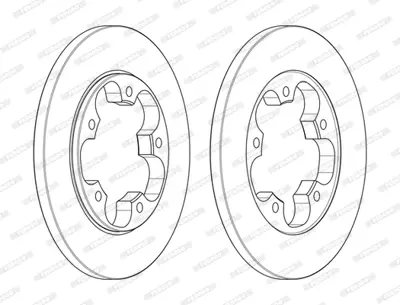 FERODO DDF2484C Fren Dıskı Arka Transıt V363 14> Tek Teker Arkadan Cekıslı Duz 308mm 5 Bıjon 