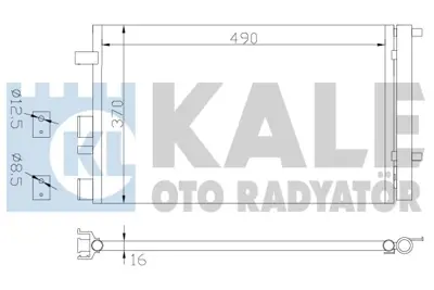 KALE 386500 Klıma Radyatoru Komple Hyundaı I20 1.2 1.4 2008> (359×328×16) 