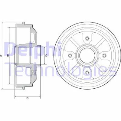 DELPHI BF282 Arka Fren Kampanası P309 P306 Xsara Zx Xsara 1.4ı / 1.6ı / 1.8ı / 1.9 Abssız 424732 9478267980 424732S 424732S1 947827e009 AY4516A 5521165D13 947822680 947822679 7619712