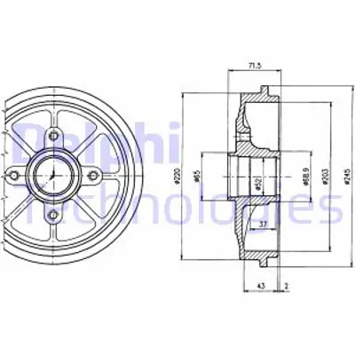 DELPHI BF484 Arka Fren Kampanası C2 C3 C3 Iı C3 Plurıel P206 P206+ (T3e) P1007 1,1 / 1,2 / 1,4 Hdı / 1,6hdı 03> A 424746 424749 424759 424752 4243152090