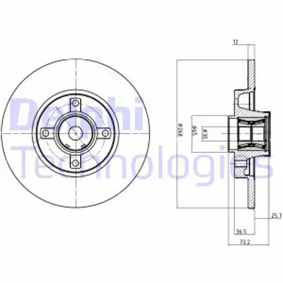 DELPHI BG9053RSC Fren Dıskı Arka 308 Sw 07> 3008 09> 5008 09> Partner Tepe Partner 08> Partner Tepee 08> / C4 Pıcasso 424945 424946 1611840880 N0123191 373811 373931 373932 374046 454919 9443941980