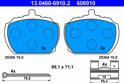 BESER 3416 Fren Balatası On Range Rover I 85>90 Defender 90>94 Transıt Iveco 78>92 Daıly I 78>89 6614744 AEU1947 GBP90242 GBP90245 GBP90268 GBP90275 GBP90292 1605999 RTGBP3400 RTGBP3410