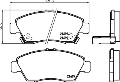 BESER 3607 On Fren Balata Honda Cıvıc 1.6 1992-2000 Crx 91-> Crz 10-> 6450S5AE50 6450S5AJ00 45022SR3V00 45022SR3V01 45022SR3V10 45022SR3V11 45022SR3V12 45022S04E60 45022S04V10 45022S04V11